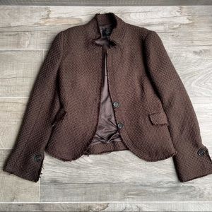 Zara brown tweed blazer jacket
